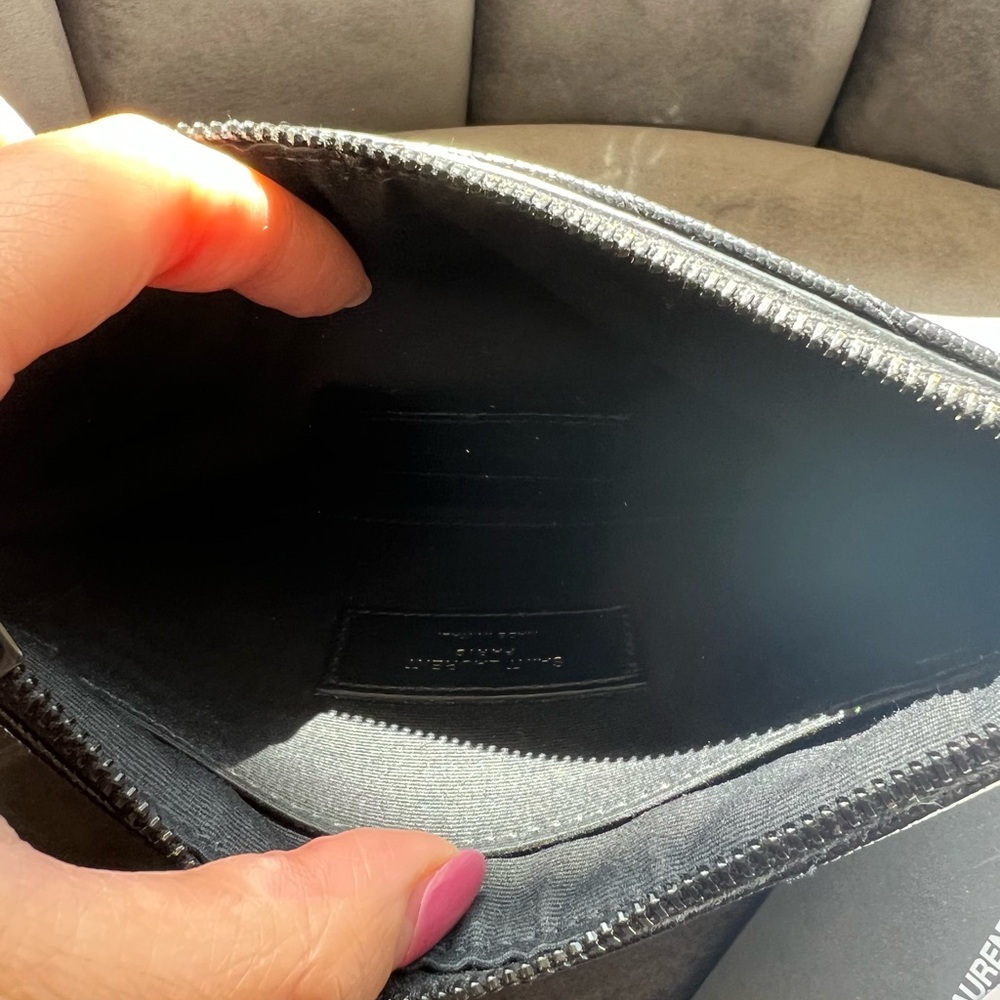 New Yves Saint Laurent black monogram clutch / crossbody - Picture 6 of 13